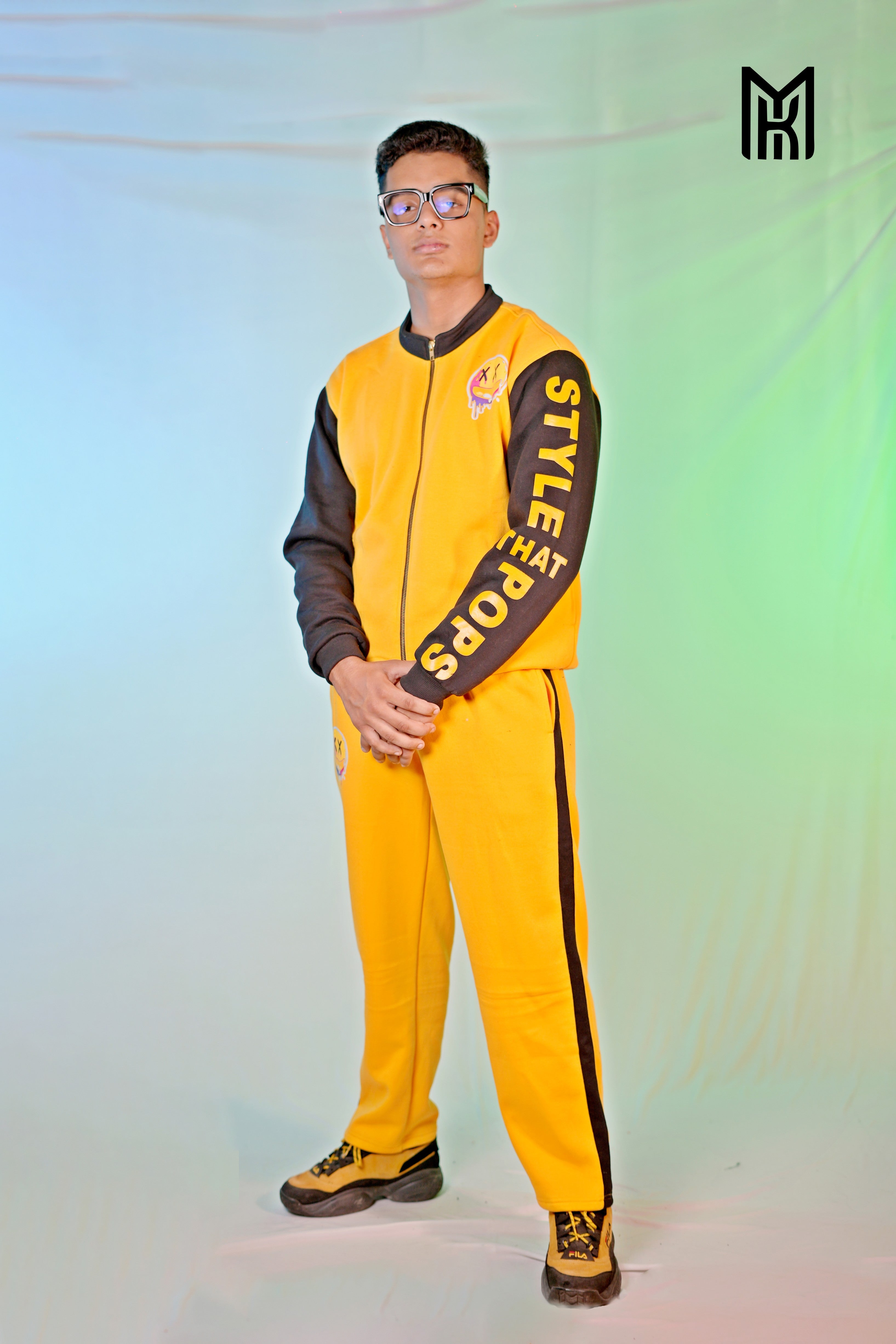 Scary Smile (Yellow + Black) Fleece Track-Suits