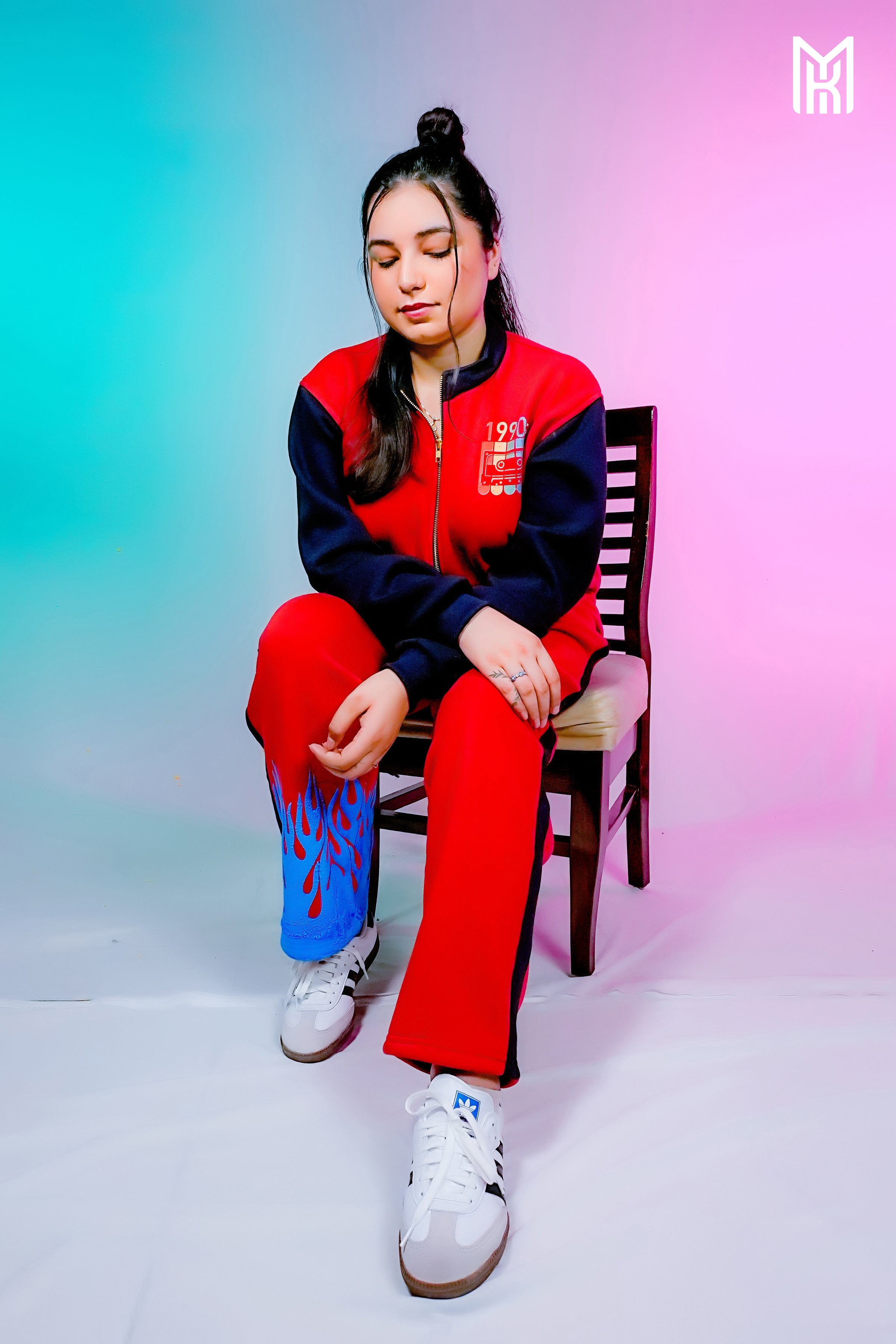 1990's Era (Rust + Navy Blue) Fleece Track-Suits